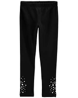 Kid Glitter Star Cozy Fleece Leggings