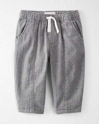 Baby Organic Cotton Fully-Lined Brushed Herringbone Pants