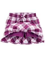 Toddler 2-Piece Flutter Top & Plaid Skort Set