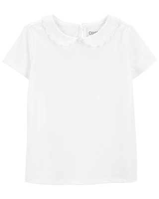 Toddler Scalloped Peter Pan Collar Jersey Tee