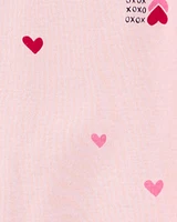 Toddler Heart Print Valentine's Day Cotton 1-Piece Pajamas