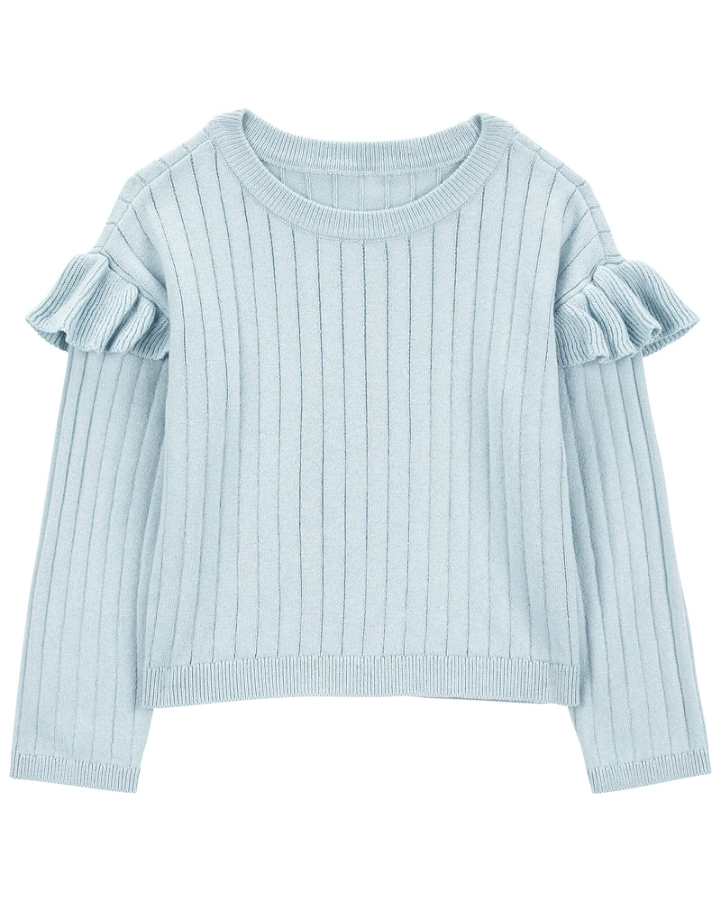 Baby Ribbed Long-Sleeve Sweater - Blue