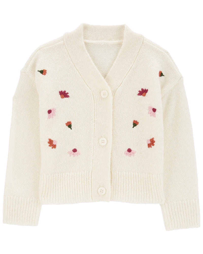 Baby Floral Sweater Knit Cardigan