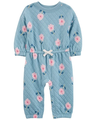 Baby Floral Double-Knit Jumpsuit