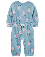 Baby Floral Double-Knit Jumpsuit