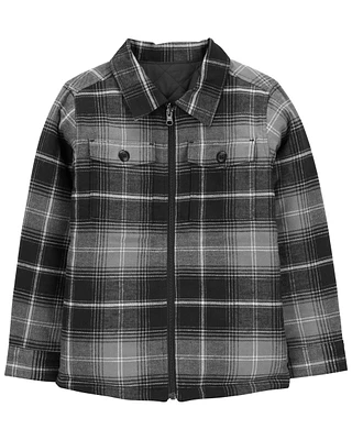 Kid Reversible Flannel Jacket - Black