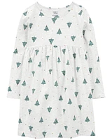 Kid Christmas Tree Jersey Dress