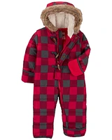 Baby Plaid Sherpa-Lined Snowsuit