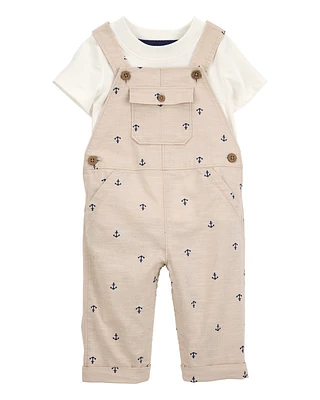 Baby 2-Piece Anchor Tee & Overall Set