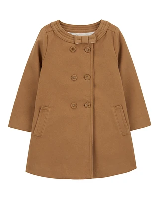 Toddler Soft Felt Button-Front Coat