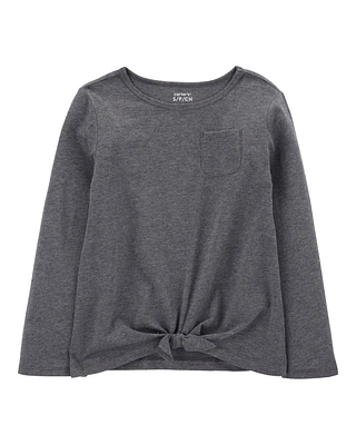 Kid Tie-Front Long-Sleeve Jersey Tee