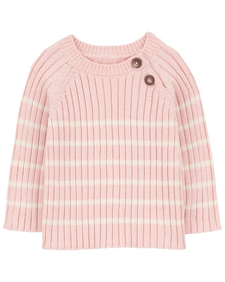 Baby Striped Ribbed Sweater Knit Top