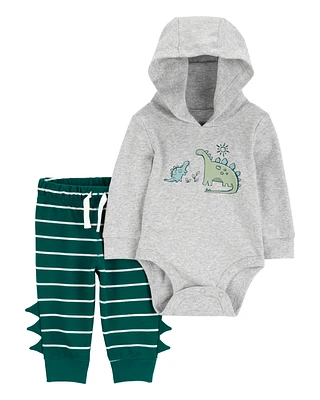 Baby 2-Piece Dinosaur Hoodie and Pants Set