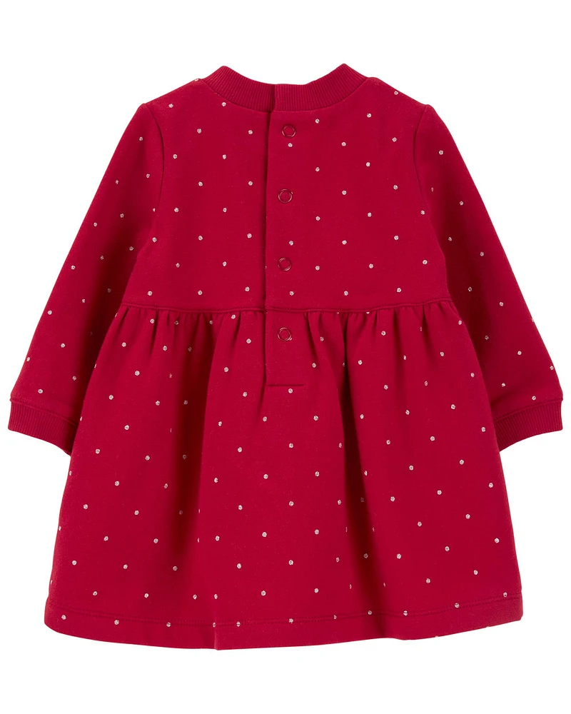 Baby Polka Dot Fleece Holiday Dress