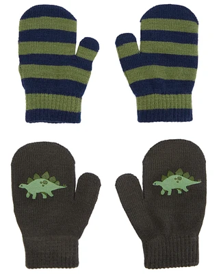 Toddler 2-Pack Dinosaur Gripper Mittens