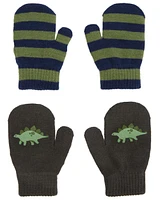 Toddler 2-Pack Dinosaur Gripper Mittens