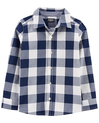 Kid Plaid Button-Front Shirt