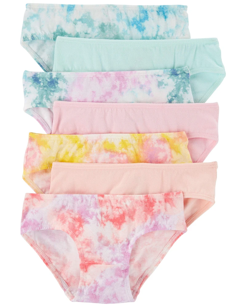 Toddler 7-Pack Tie-Dye Hipster Stretch Cotton Undies