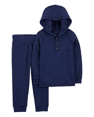 Baby 2-Piece Thermal Hooded Tee & Jogger Set