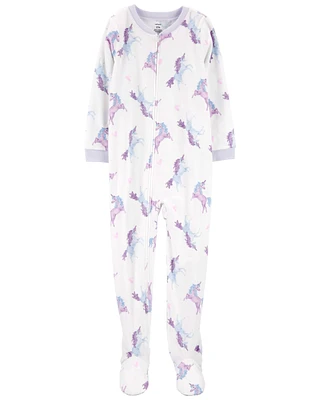 Kid 1-Piece Unicorn Fleece Footie Pajamas