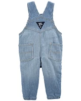 Baby Knit-Like Denim Hickory Stripe Overalls