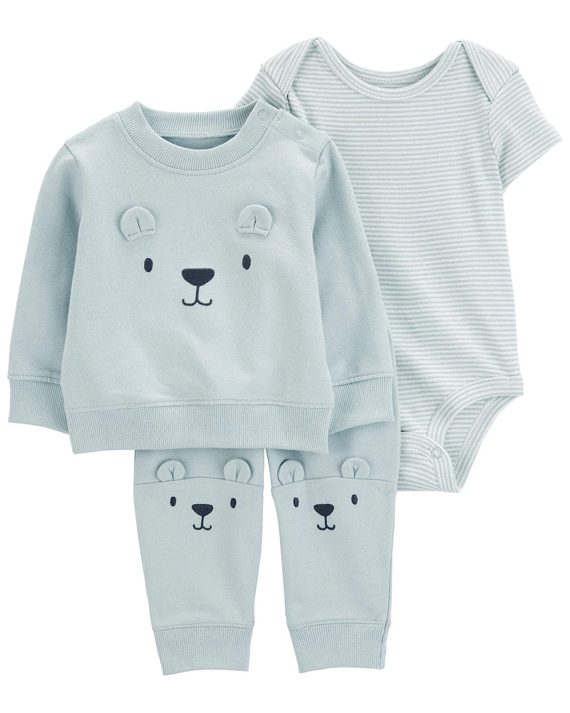 Baby 3-Piece Bear Little Cardigan Set