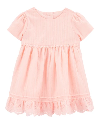 Baby Metallic Eyelet Babydoll Dress