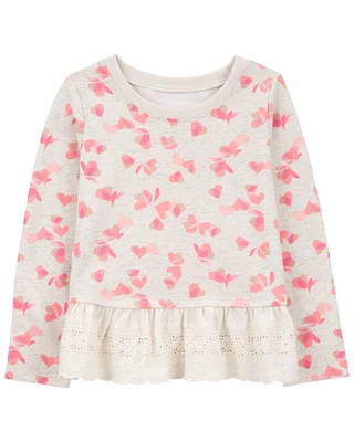 Toddler Heart-Print French Terry Sweater