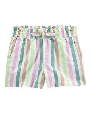 Baby Striped Pull-On Linen Shorts