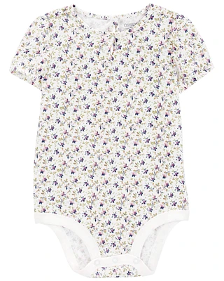 Baby Floral Print Casual Bodysuit