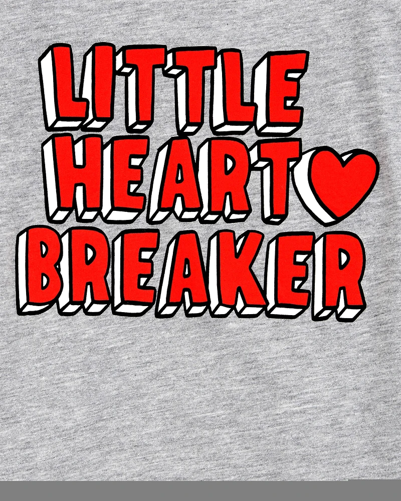 Toddler Little Heartbreaker Long-Sleeve Graphic Tee - Gray