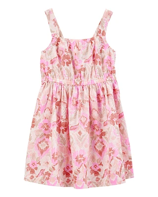 Baby Floral Print Dress  - Pink