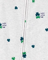 Baby Leprechaun Print St Patrick's Day Cotton Blend 1-Piece Pajamas