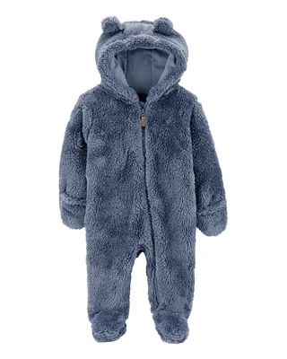 Baby Hooded Sherpa Jumpsuit