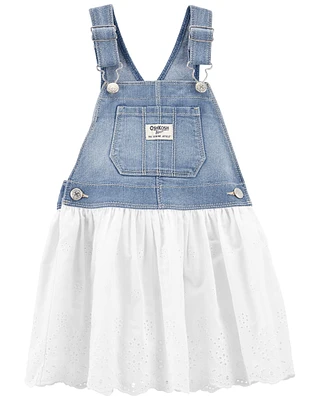 Toddler Denim Eyelet Jumper Dress