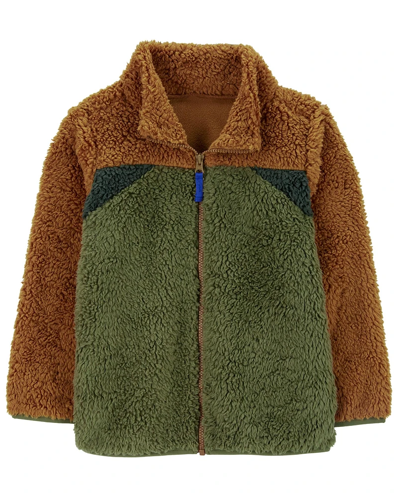 Kid Sherpa Fleece Zip-Up Jacket