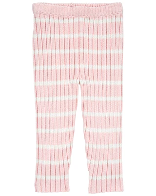 Baby Striped Ribbed Sweater Knit Leggings