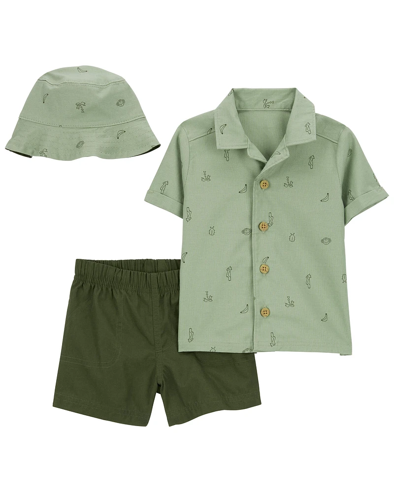 Baby 3-Piece Little Short & Hat Set