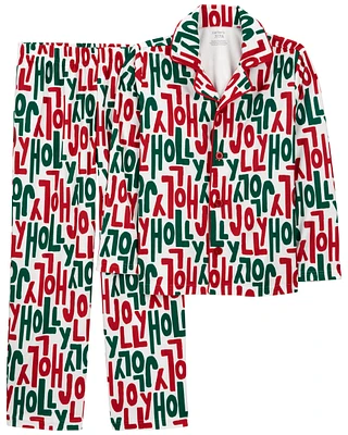 Kid 2-Piece Holly Jolly Fleece Coat Style Pajamas