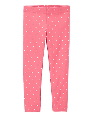 Toddler Cotton Polka Dot Stretch Leggings