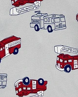 Baby 4-Piece Firetruck 100% Snug Fit Cotton Pajamas