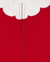 Toddler 1-Piece Santa Fleece Costume Pajamas