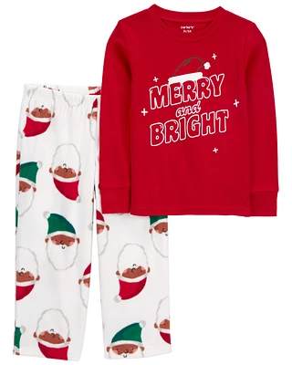 Toddler 2-Piece Merry and Bright Cotton & Fleece Pajamas