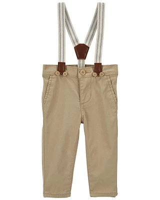 Baby Twill Suspender Pants