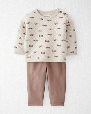 Baby 2-Piece Organic Cotton Butterfly Top and Pant Set