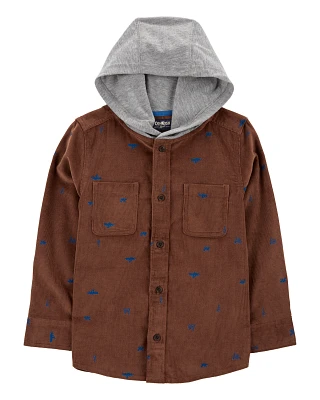 Kid Mountain Print Corduroy Button-Front Shacket