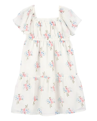 Kid Floral Tiered Dress