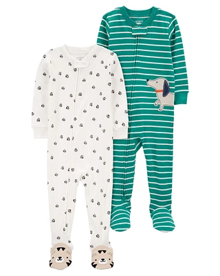 Baby 2-Pack 100% Snug Fit Cotton 1-Piece Footie Pajamas