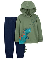 Baby 2-Piece Dinosaur Hooded Tee & Jogger Set