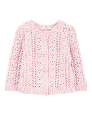 Baby Heart Button-Front Sweater Knit Cardigan